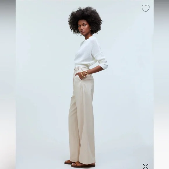 Madewell The Harlow Wide-Leg Pant | Size 8P | Khaki - Picture 12 of 12